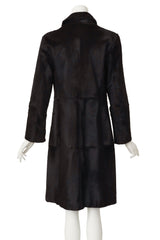 pony hair coat by Joop! on mannequin back @ Recess LA