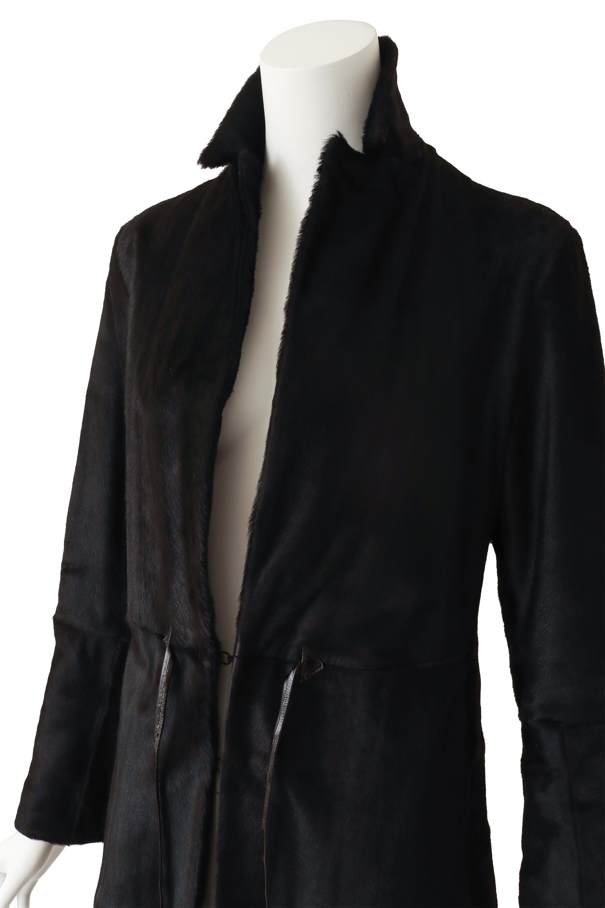 pony hair coat by Joop! on mannequin close @ Recess LA