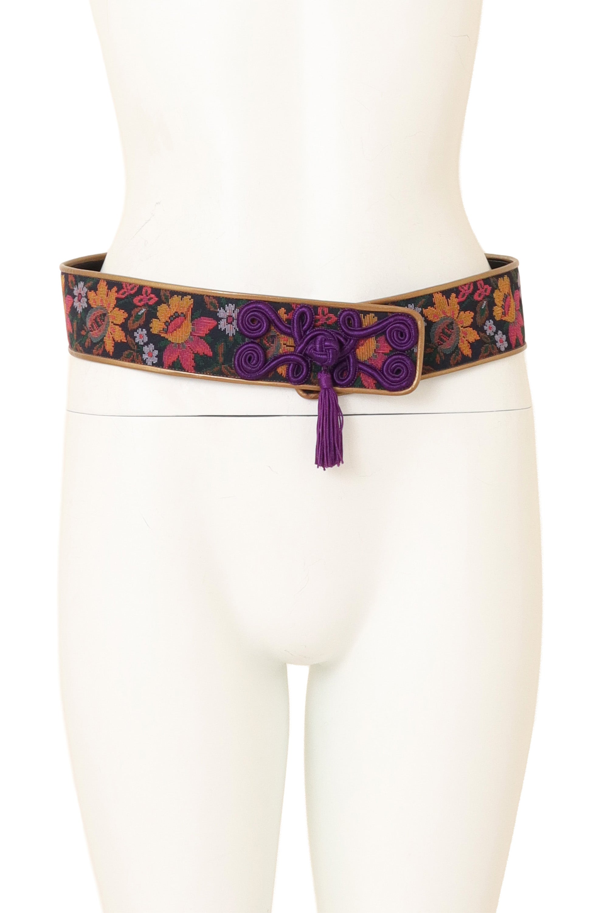 Floral Tapestry Tassel Belt by Emanuel Ungaro on mannequin @ Recess LA