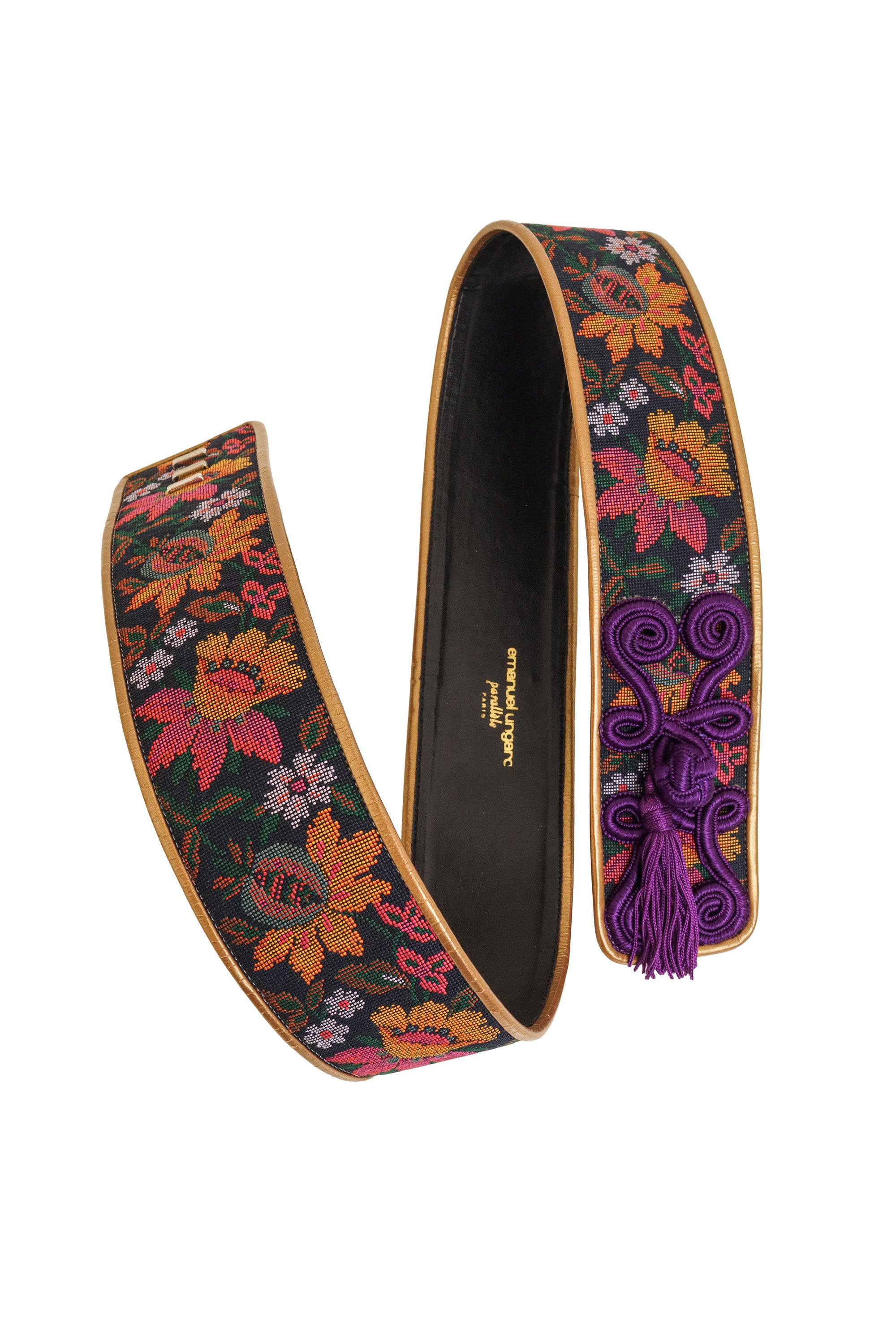 Floral Tapestry Tassel Belt by Emanuel Ungaro coiled @ Recess LA