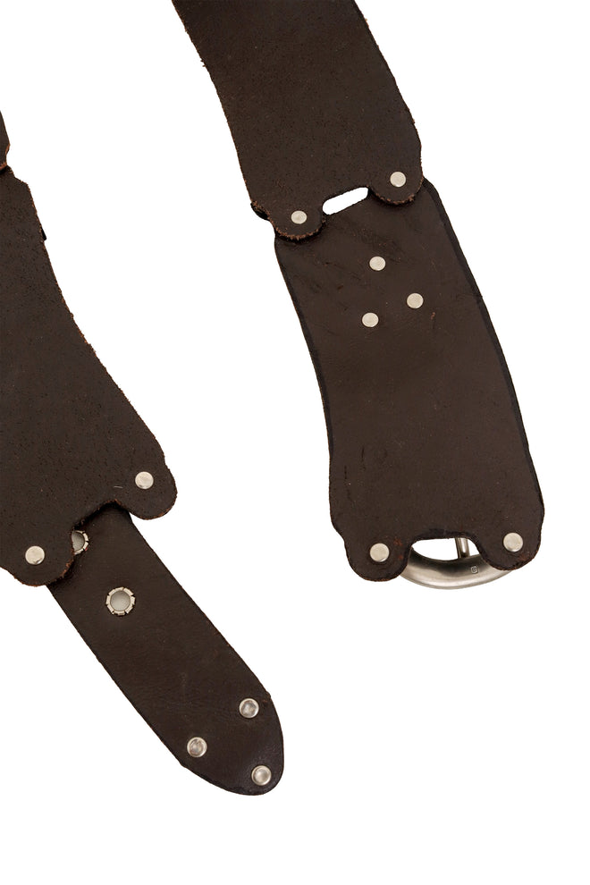 Geo Suede & Leather Panel Belt inside ends @ Recess LA