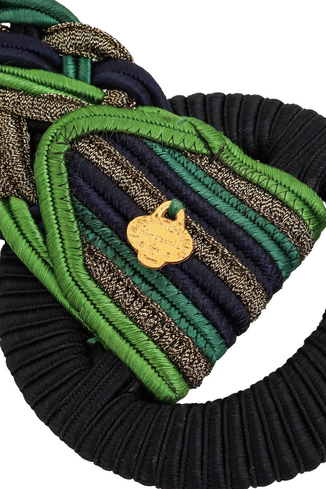 Braided Lamé Ring Belt by Yves Saint Laurent cartouche @ Recess LA