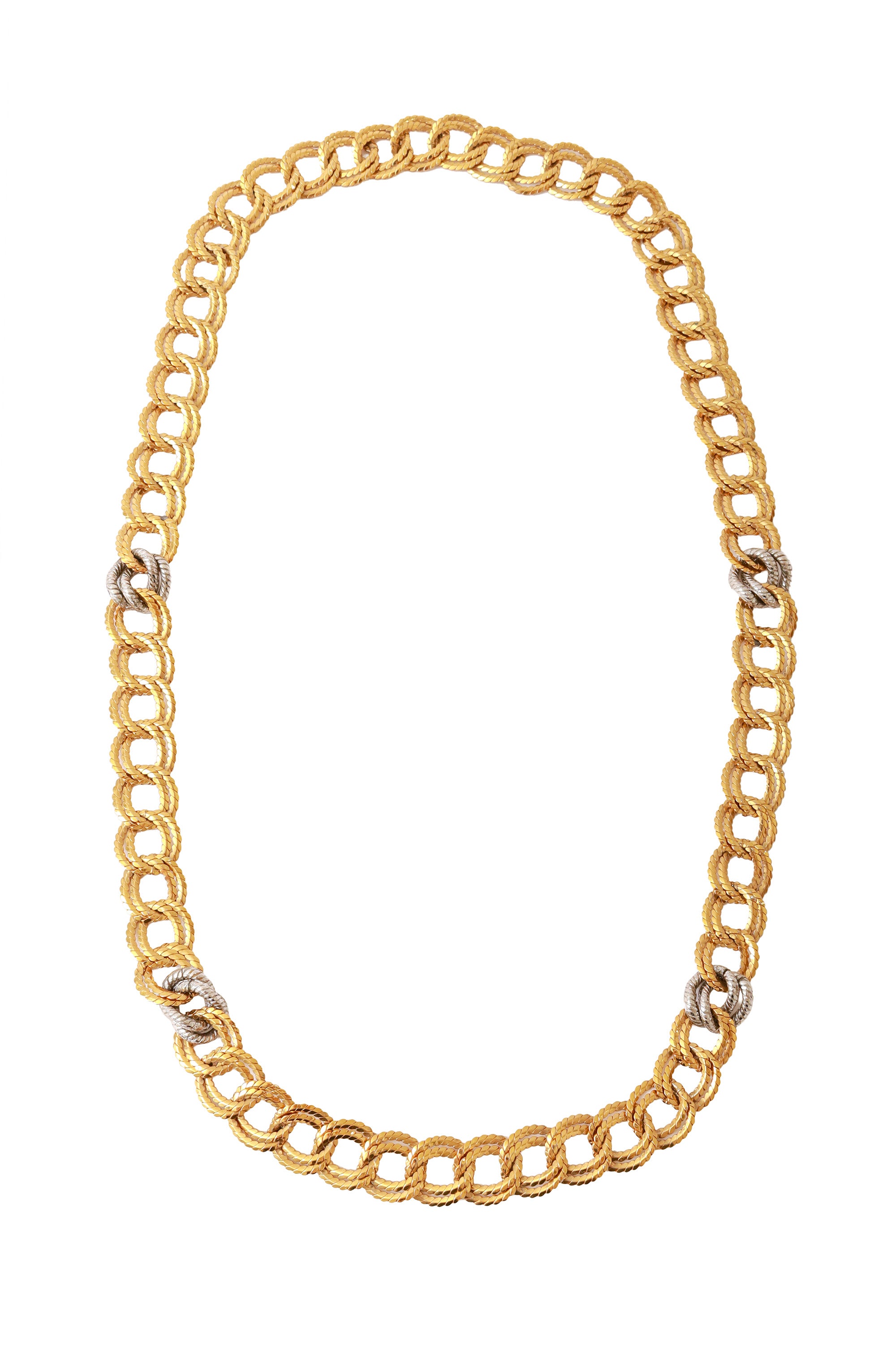 Gold and Silver Double Hoop Chain Necklace @RecessLA
