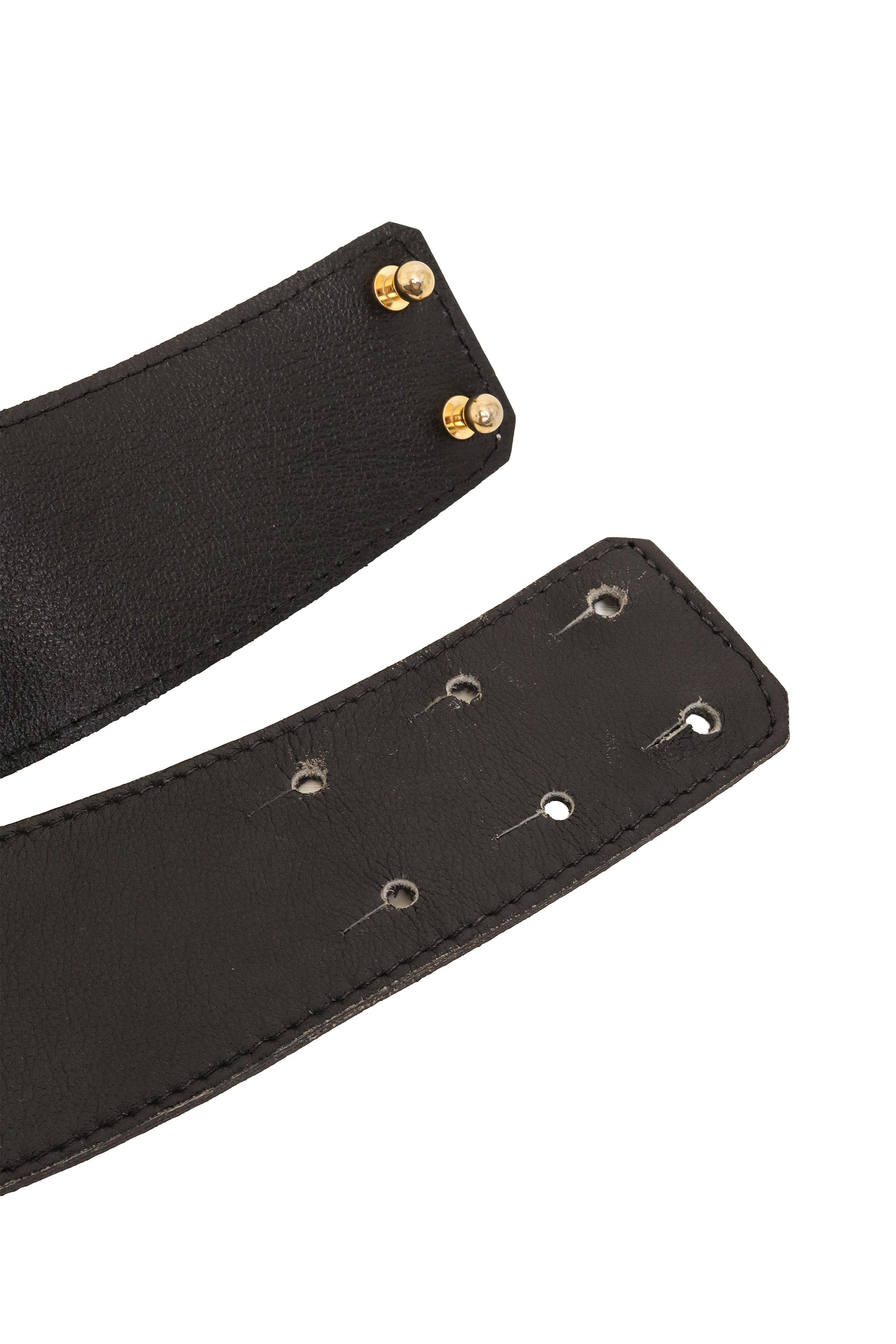 Leather Cutout Crystal Wing Belt prongs and holes @ Recess LA