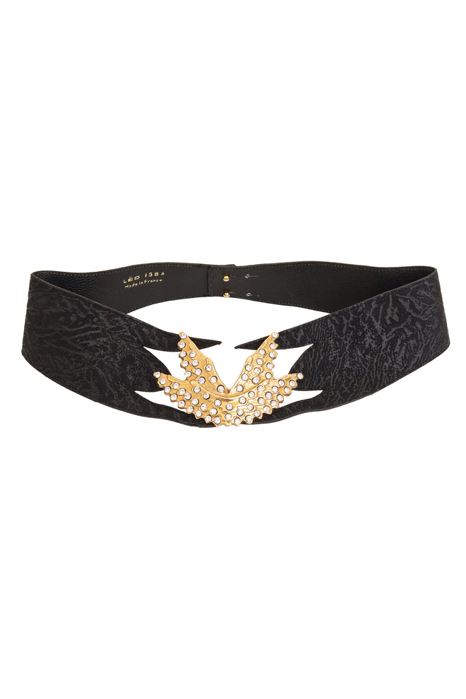 Textured Suede Crystal Wing Belt by Léo Isba @ Recess LA