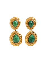 Vintage Guy Laroche Green Marbled Teardrop Earrings @ Recess LA