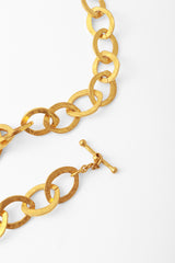 Gold Hammered Hoop Chain Belt/Necklace Close @ Recess LA