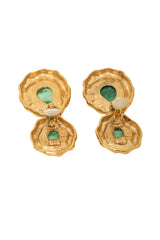 Vintage Guy Laroche Green Marbled Teardrop Earrings backs open @ Recess LA