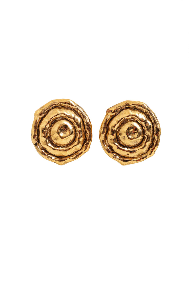 Vintage Guy Laroche Spiral Shell Button Earrings @ Recess LA
