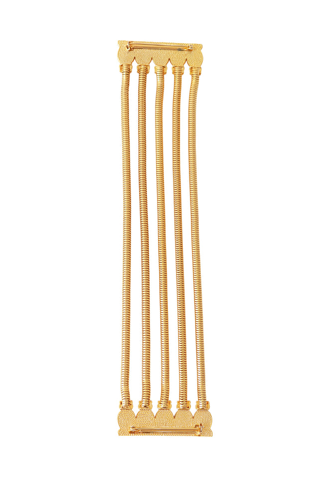 Cabochon Gold Chain Double-Ended Brooch flat lay back @RecessLA