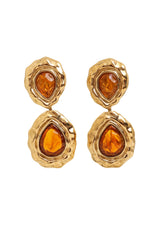 Vintage Guy Laroche Amber Marbled Teardrop Earrings @ Recess LA