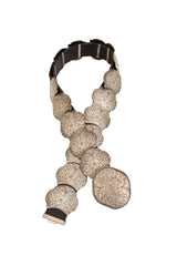 Engraved Floral Plate Leather Belt by J&M Davidson in loop @ Recess LA