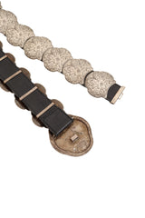 Engraved Floral Plate Leather Belt by J&M Davidson ends @ Recess LA