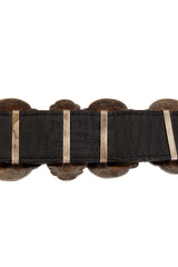 Engraved Floral Plate Leather Belt by J&M Davidson stamp @ Recess LA