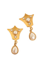 Pearl Drop Crown Earrings