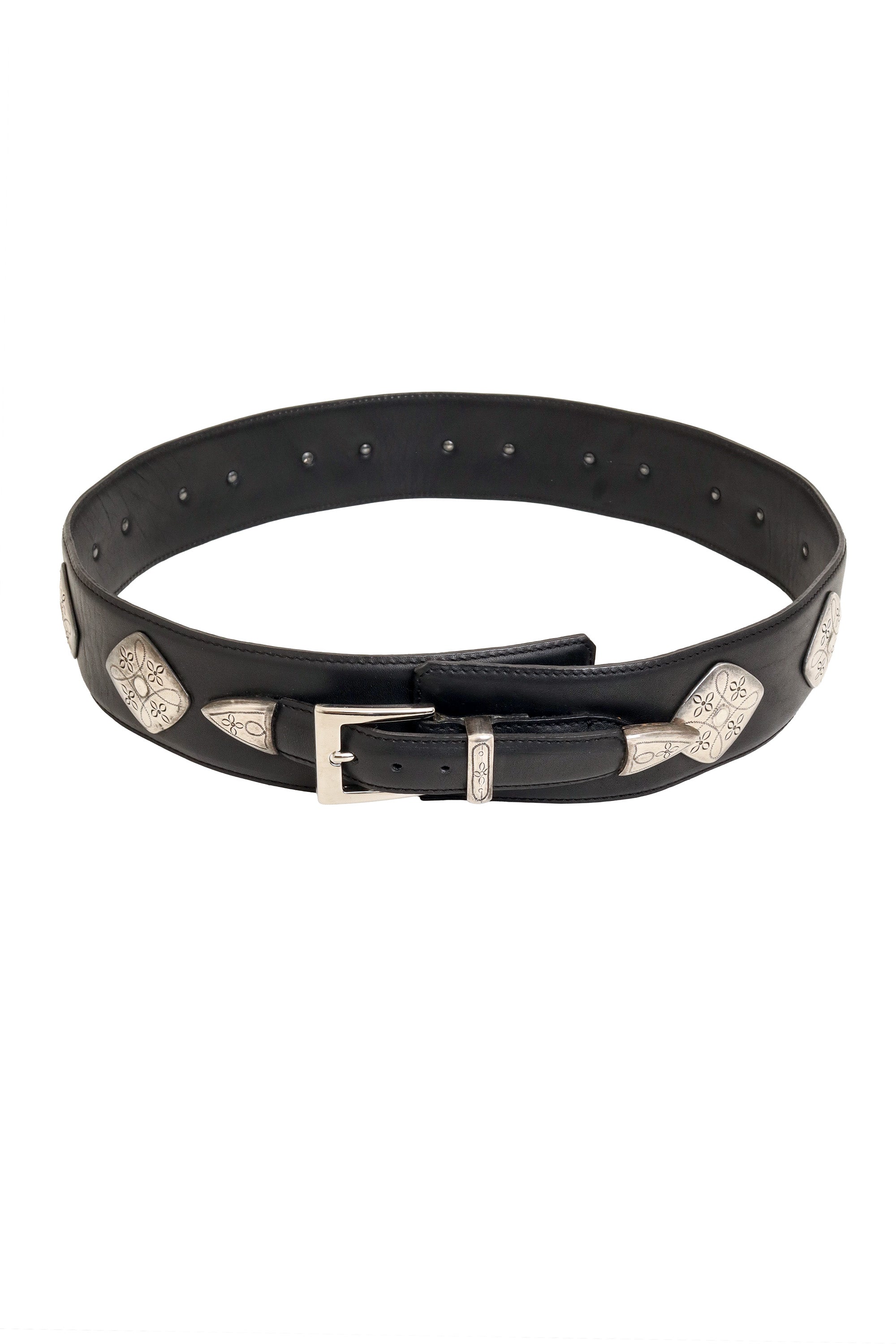Floral Diamond Leather Concho Belt by JM Davidson @ Recess LA