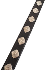 Floral Diamond Leather Concho Belt by JM Davidson studs @ Recess LA
