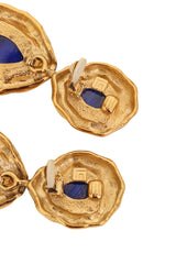 Vintage Guy Laroche Lapis Marbled Teardrop Earrings logo @ Recess LA