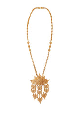 Fan-Shaped Filigree Pendent Necklace @ Recess LA