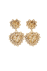 Vintage Mosaique Paris Filigree Heart Drop Earrings @ Recess LA