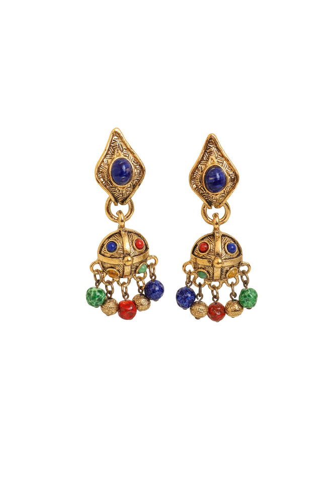 Vintage Guy Laroche Eclectic Orb Bead Charm Earrings @ Recess LA