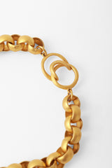 Black Cabochon Gold Pendant Necklace by Leslie Block Closure Up Close @ Recess LA