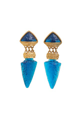 Vintage Guy Laroche Blue Arrowhead Drop Earrings @ Recess LA