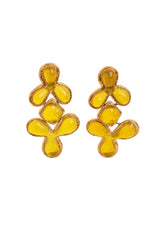 Vintage Guy Laroche Yellow Abstract Resin Drop Earrings @ Recess LA