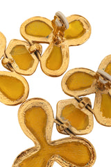 Vintage Guy Laroche Yellow Abstract Resin Drop Earrings tarnish @ Recess LA