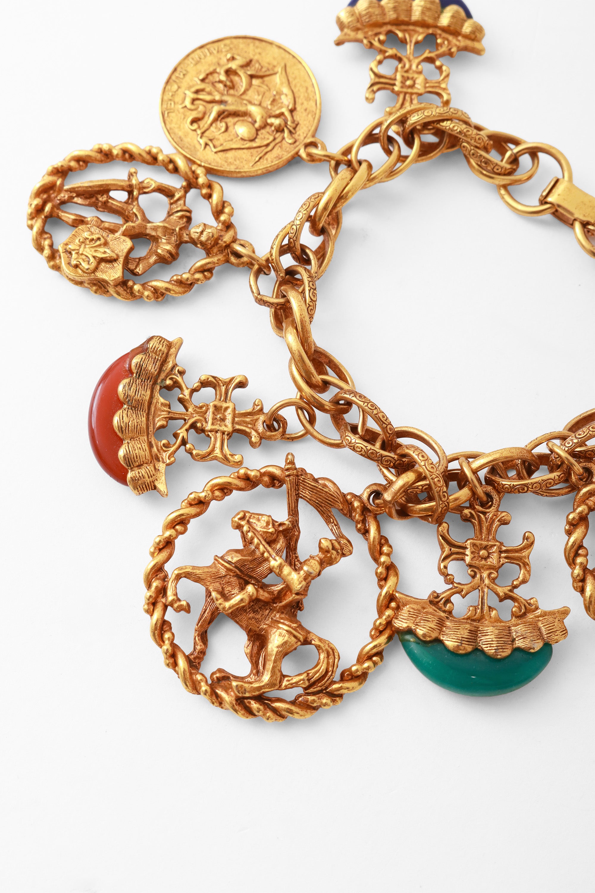 Medieval charm bracelet knight close  @ Recess LA