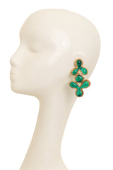 Vintage Guy Laroche Green Abstract Resin Drop Earrings on mannequin @ Recess LA