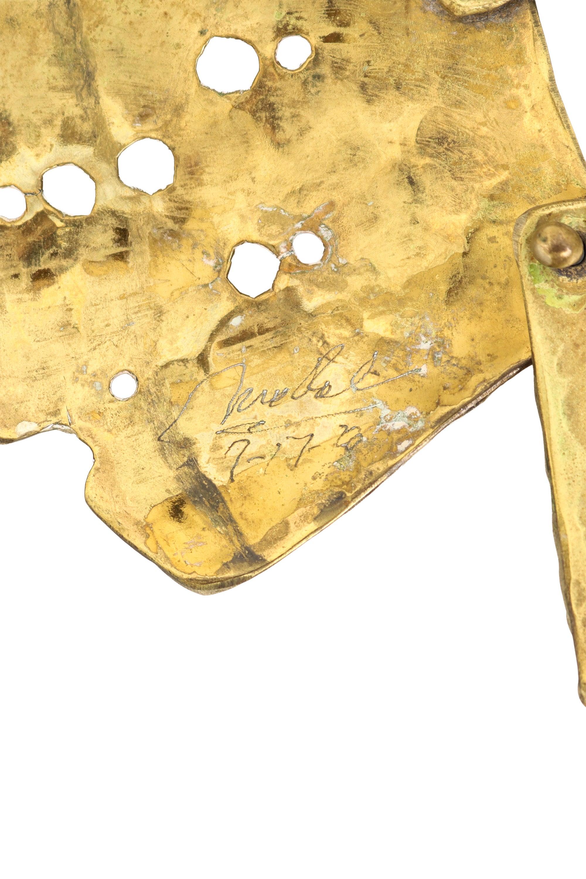 Mixed Metal Hammered Hole Brutalist Collar signature @ Recess LA