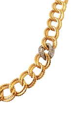 Gold and Silver Double Hoop Chain Necklace details up close @RecessLA