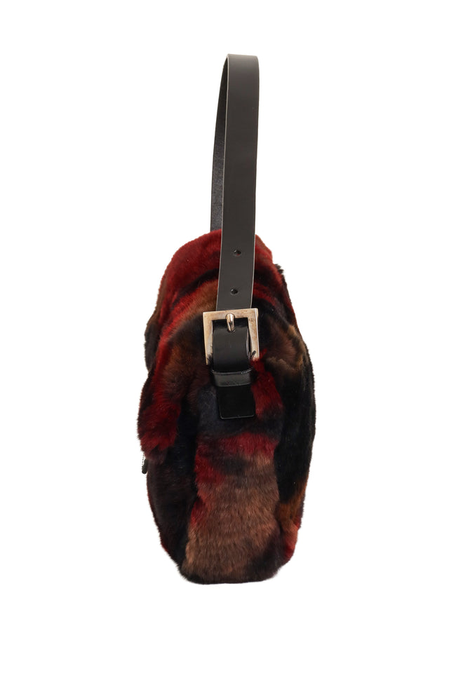 Vintage Fendi Beaver Fur Marbled Baguette side @ Recess
