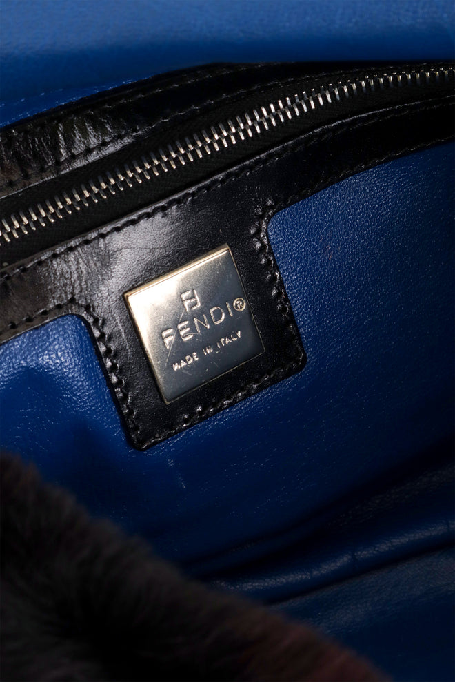 Vintage Fendi Beaver Fur Marbled Baguette inner logo @ Recess