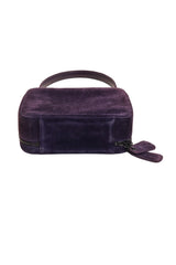 Vintage Chanel Suede CC Handle Box Bag bottom @ Recess LA