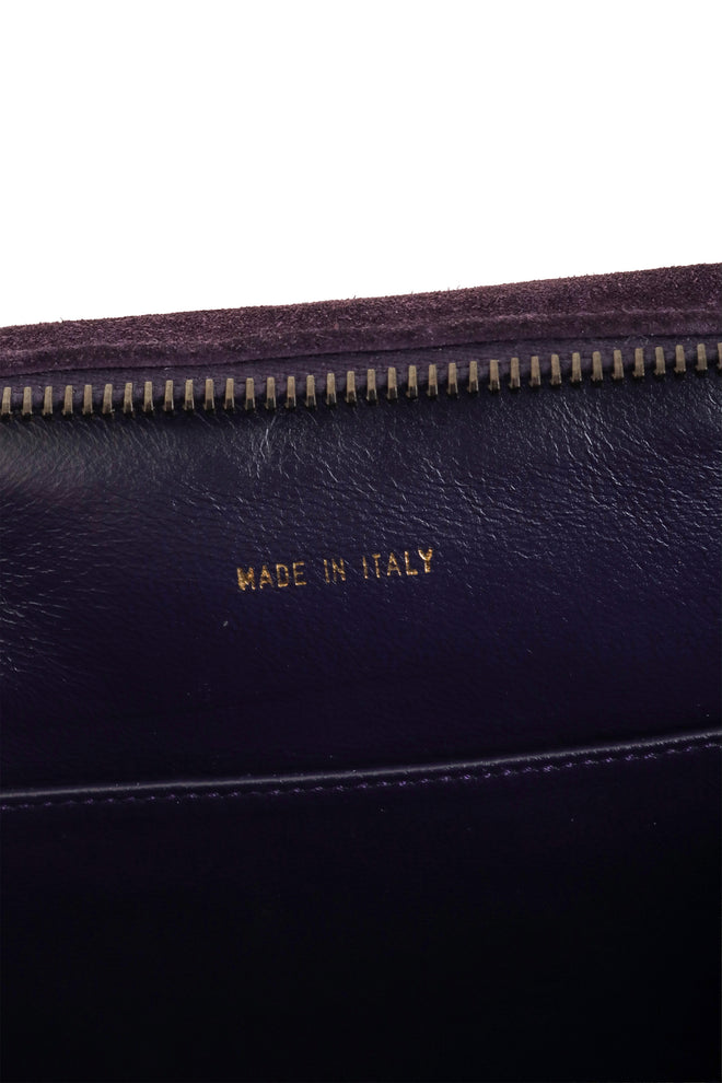 Vintage Chanel Suede CC Handle Box Bag Made in Italy @ Recess LA
