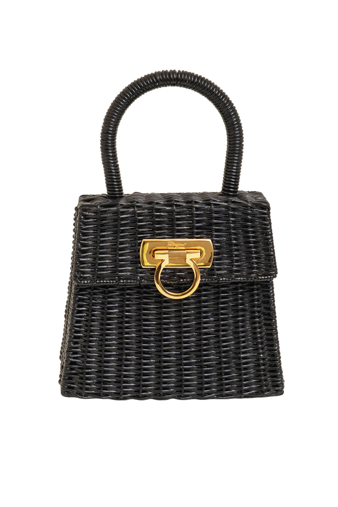 Salvatore Ferragamo Top Handle Wicker Basket Bag @ Recess LA