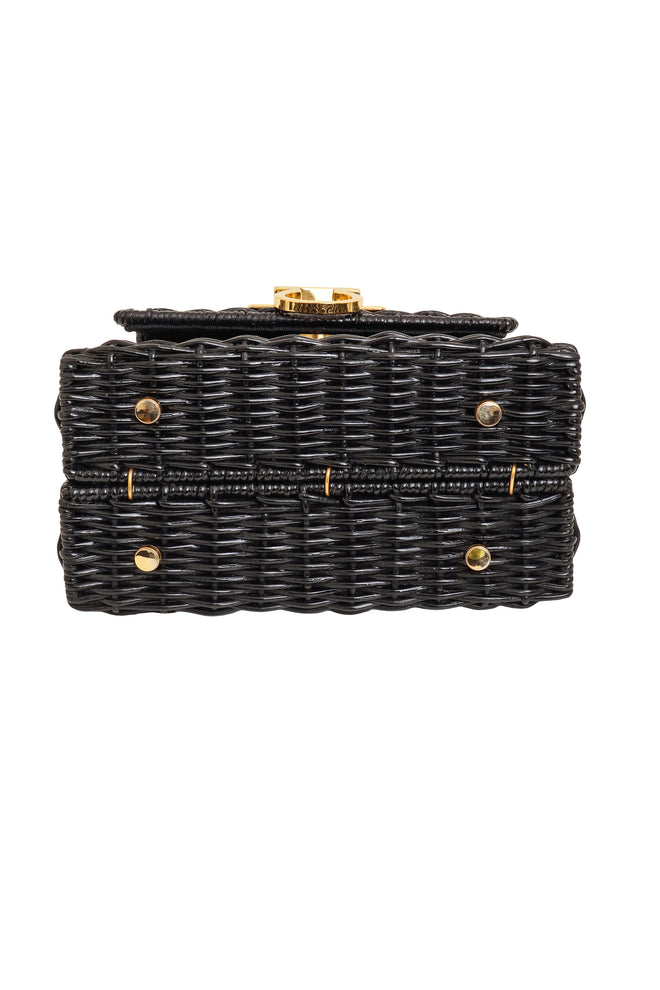 Salvatore Ferragamo Top Handle Wicker Basket Bag bottom @ Recess LA