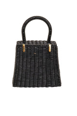 Salvatore Ferragamo Top Handle Wicker Basket Bag back @ Recess LA