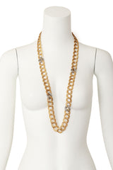 Gold and Silver Double Hoop Chain Necklace on Mannequin  @RecessLA