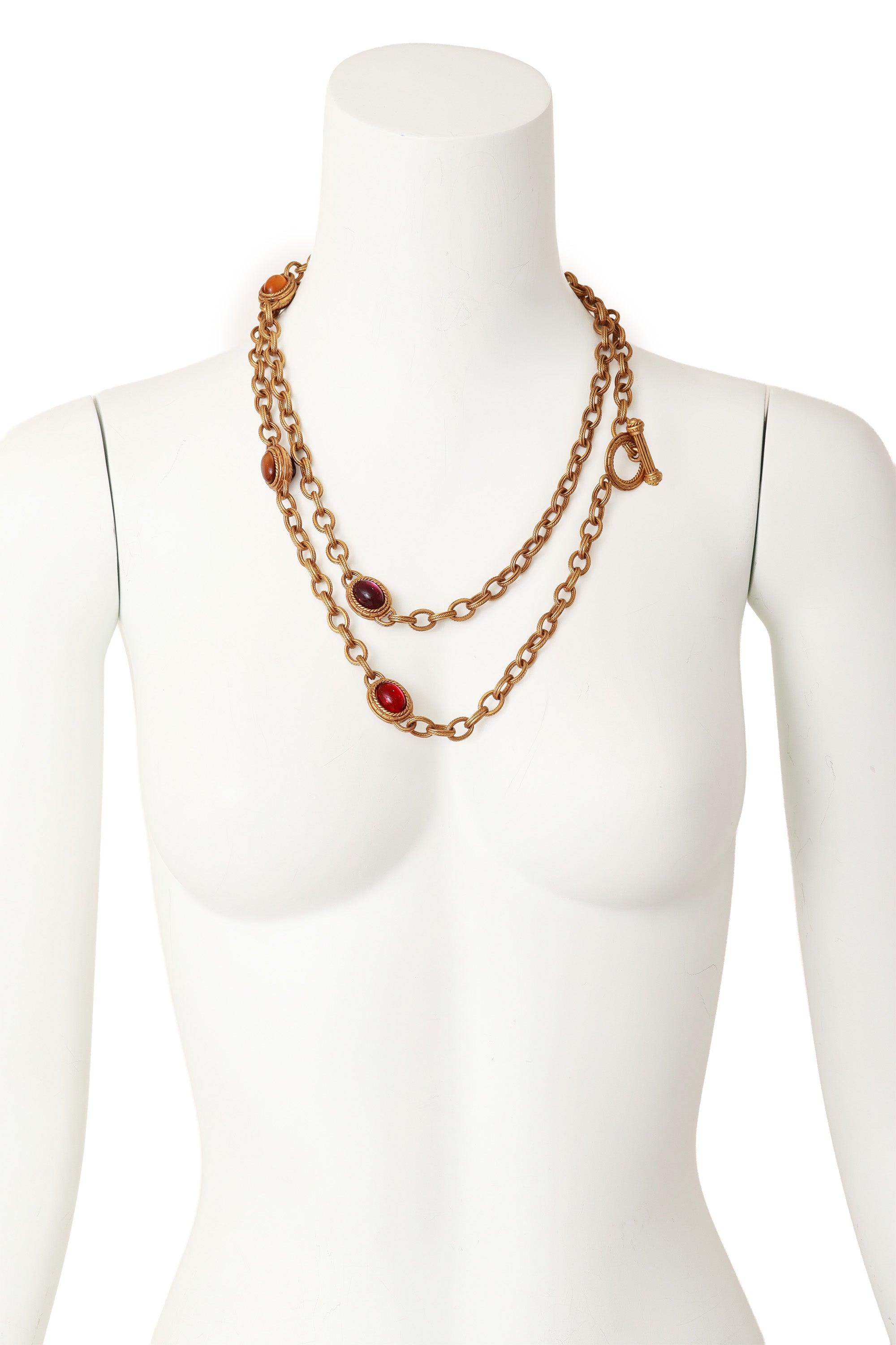 cabochon chain necklace doubled @ Recess LA