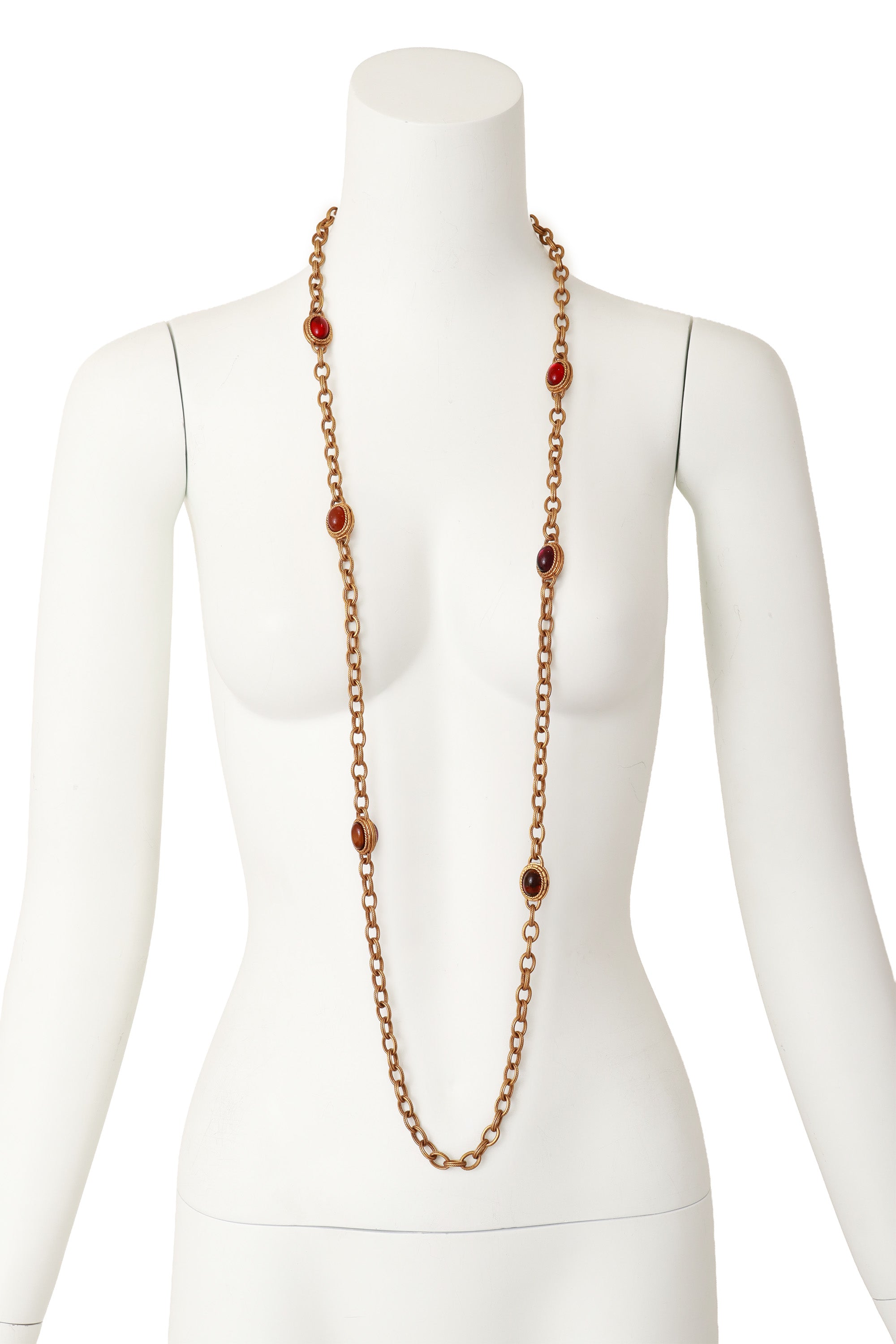 cabochon chain necklace on mannequin long @ Recess LA
