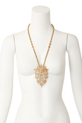 Fan-Shaped Filigree Pendent Necklace on Mannequin @ Recess LA