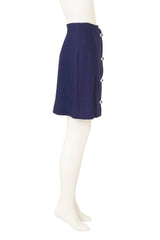 High Waist Crystal Sphere Button Midi Skirt side view mannequin @Recess LA