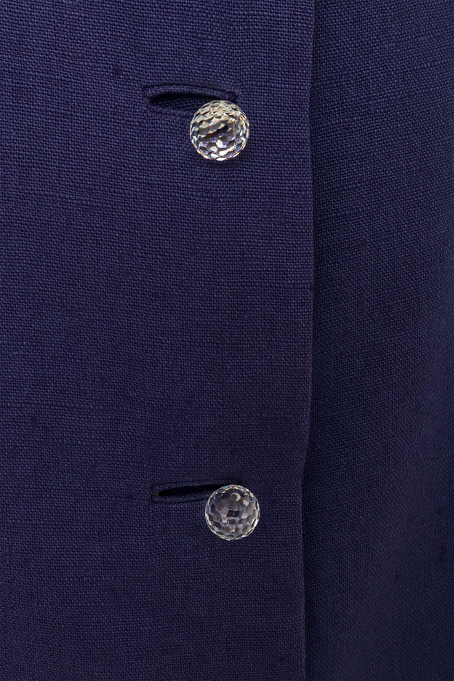 High Waist Crystal Sphere Button Midi Skirt detail @Recess LA