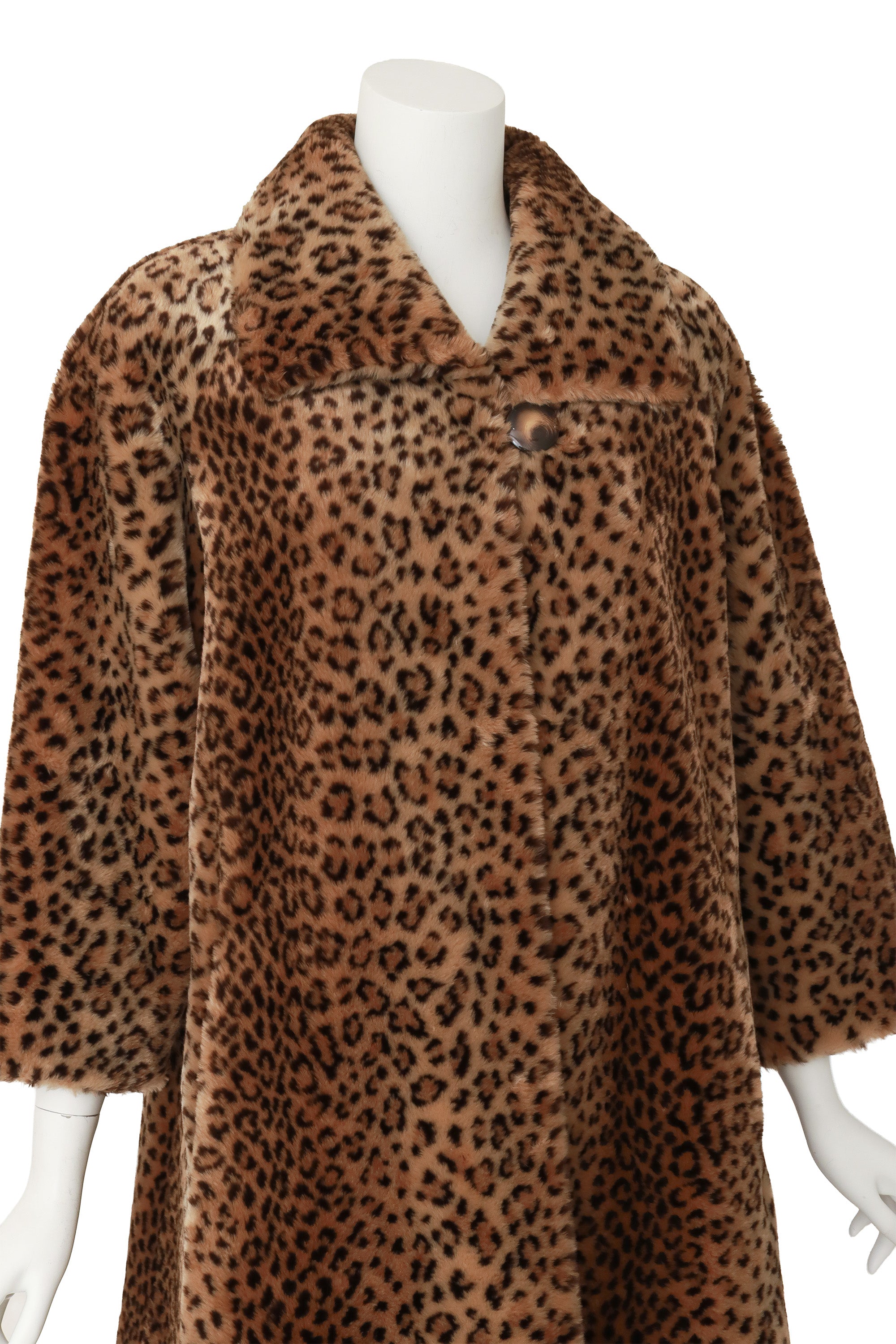 Leopard Fur Coat by Norm Thompson on mannequin close @ Recess LA