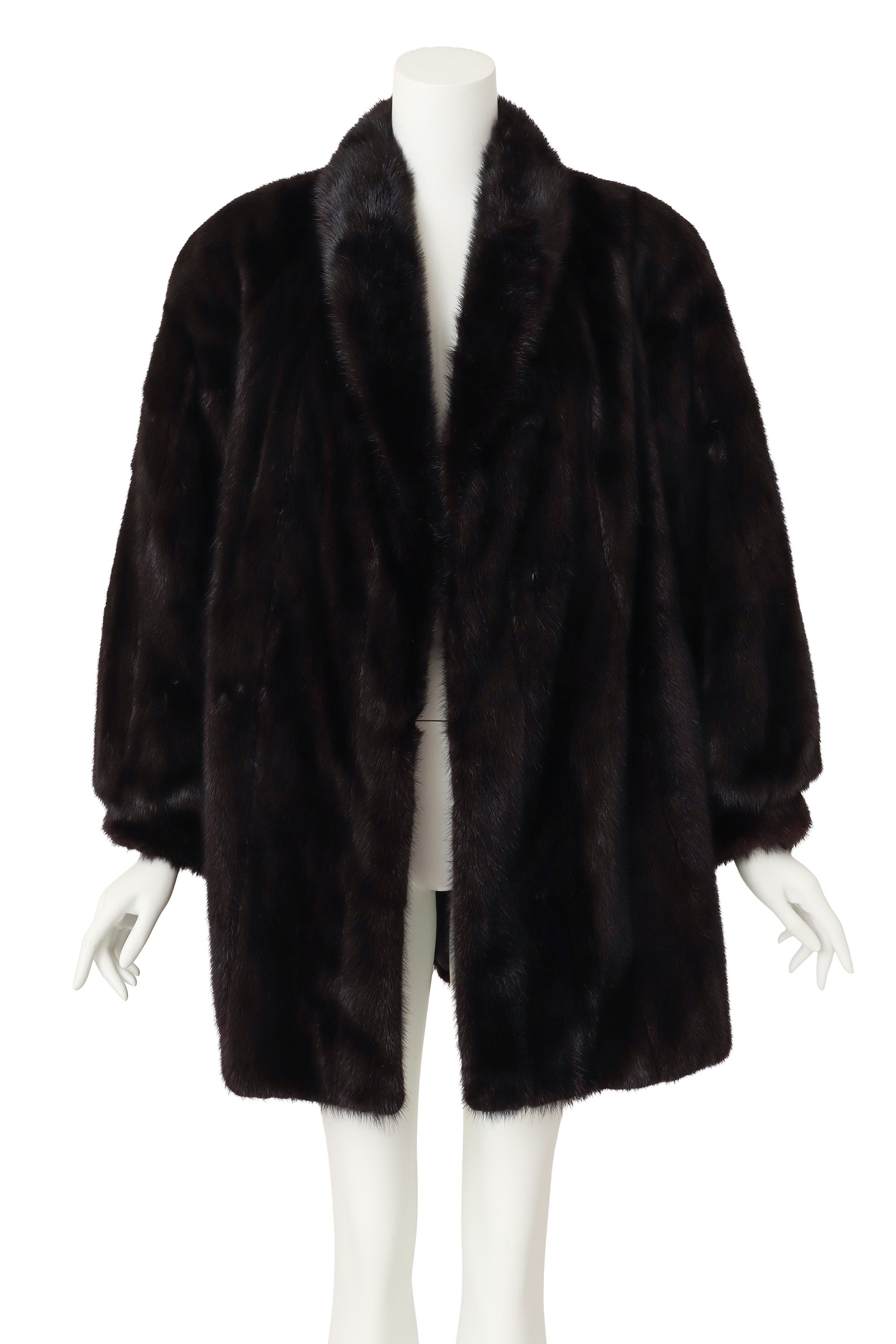 Fur Cocoon Coat by Furrari on mannequin @ Recess LA
