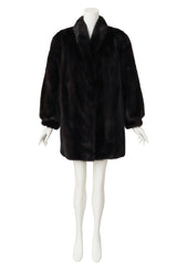 Fur Cocoon Coat by Furrari on mannequin full  @ Recess LA