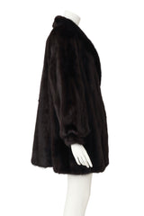 Fur Cocoon Coat by Furrari on mannequin side @ Recess LA